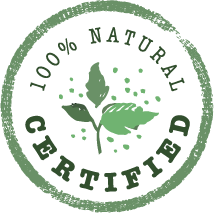 100% Natural Certified Logo in Green