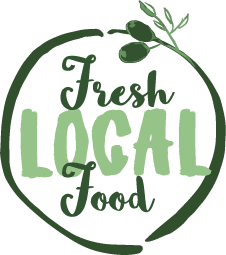 Fresh Local Food logo in green on display of the website