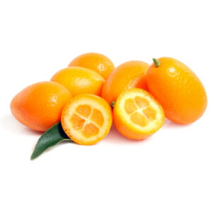 Closeup shot of Kumquat fruits on display of the website