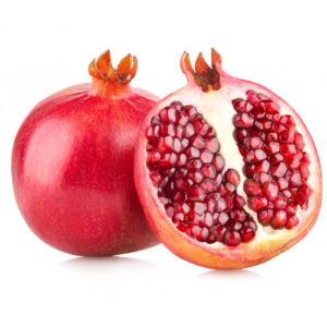 One Full Pomegranate and One Half Open Pomegranate