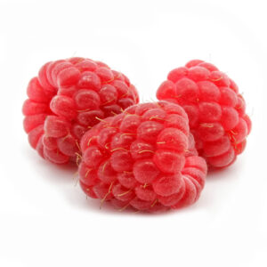 Closeup shot of Raspberries on display of the website