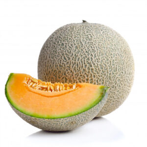 Closeup shot of Cantaloupe fruit on display of the website