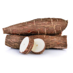 Cassava Root on a white background