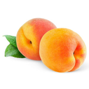 Closeup shot of Peach fruits on display of the website